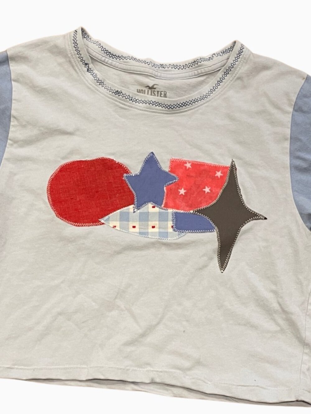 Medium Upcycled Reworked Hollister Collage Art Shirt